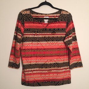 Ruby Rd. Mixed Print Women"s Shirt Medium